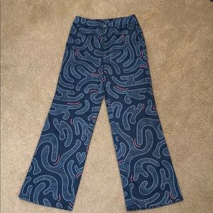 SHEIN Blue and Pink Wide Leg Pants with Psychedelic Pattern